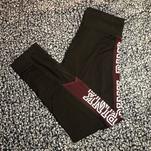 Black and Maroon Ultimate PINK Leggings with logo